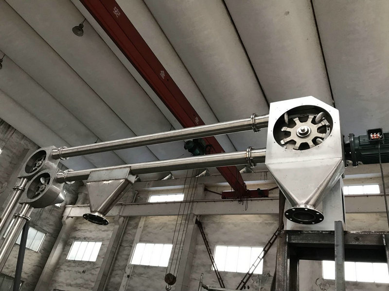 管鏈輸送機應用于精細化工、農藥礦石、建筑材料、食品工業等領域